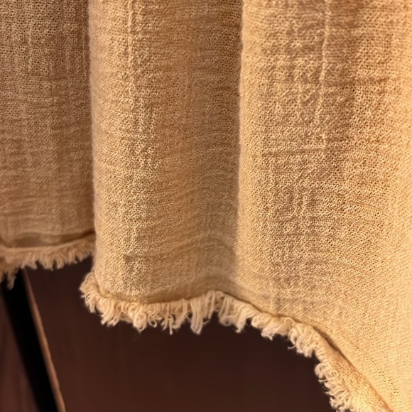 Free People mustard colored hooded sweatshirt with cloth bottom oversized - Picture 11 of 13